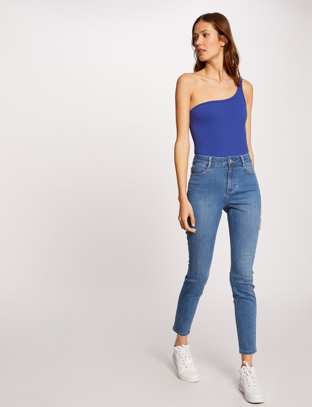 Jeans slim taille haute 7/8ème