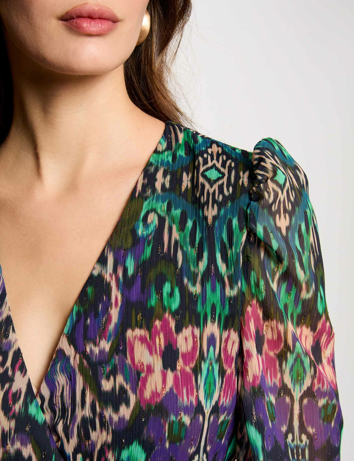 Robe courte évasée imprimée