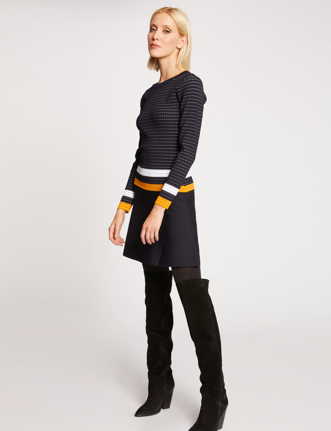 Robe patineuse à  bandes contrastantes