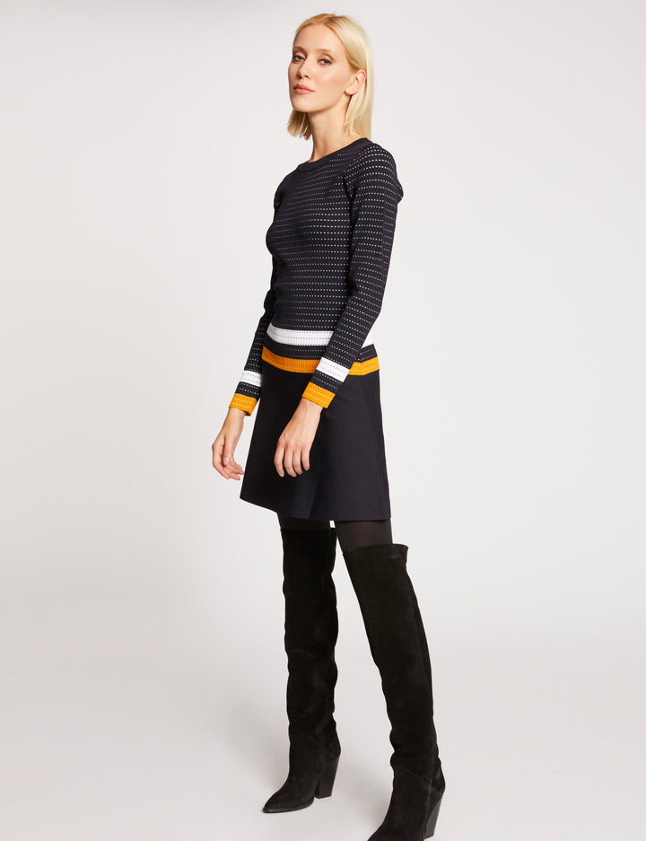 Robe patineuse à  bandes contrastantes