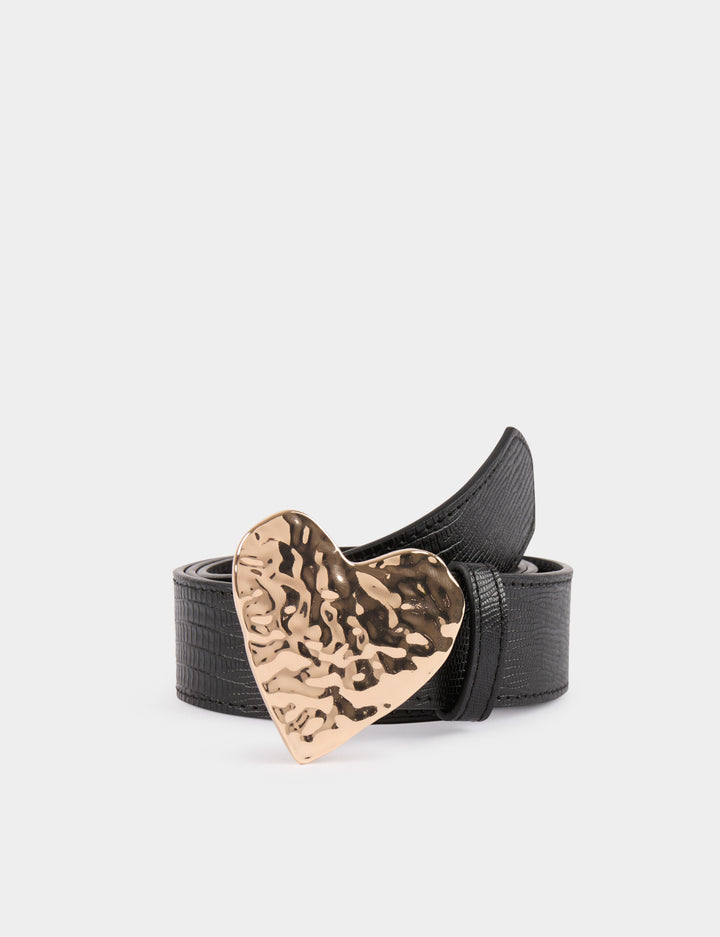 Ceinture croco boucle coeur