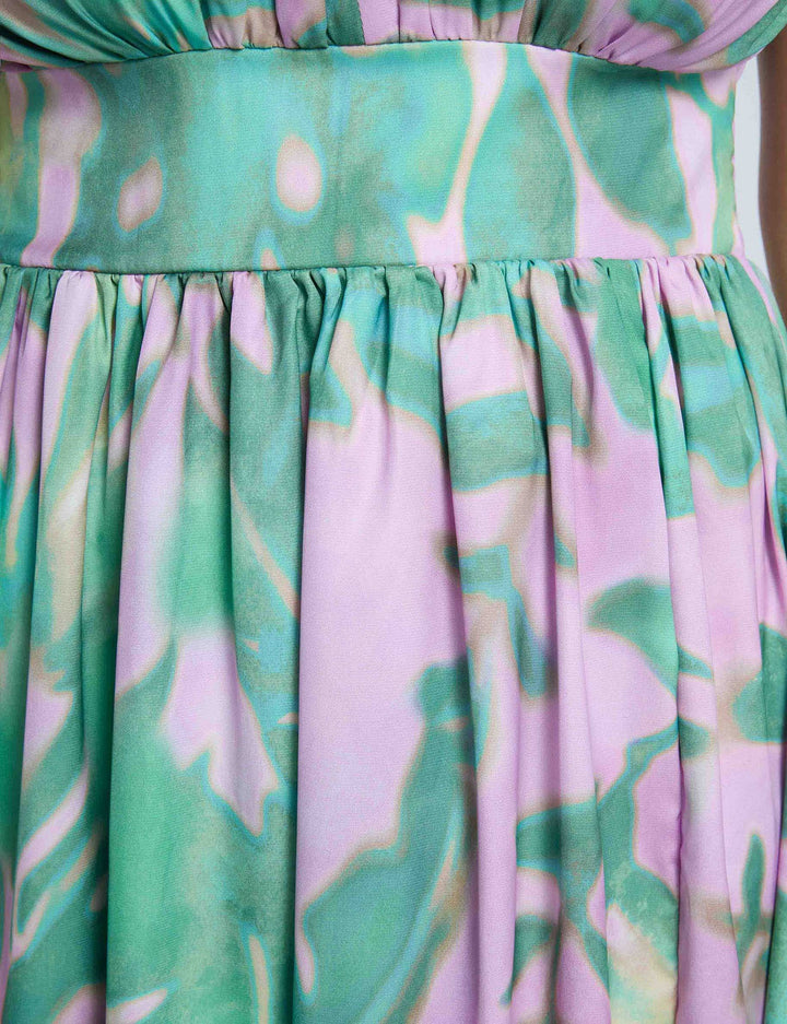 Robe longue col v