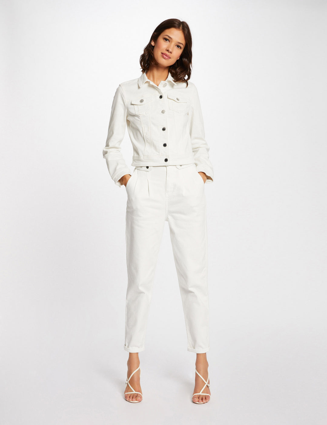 Veste droite boutonnée en jean