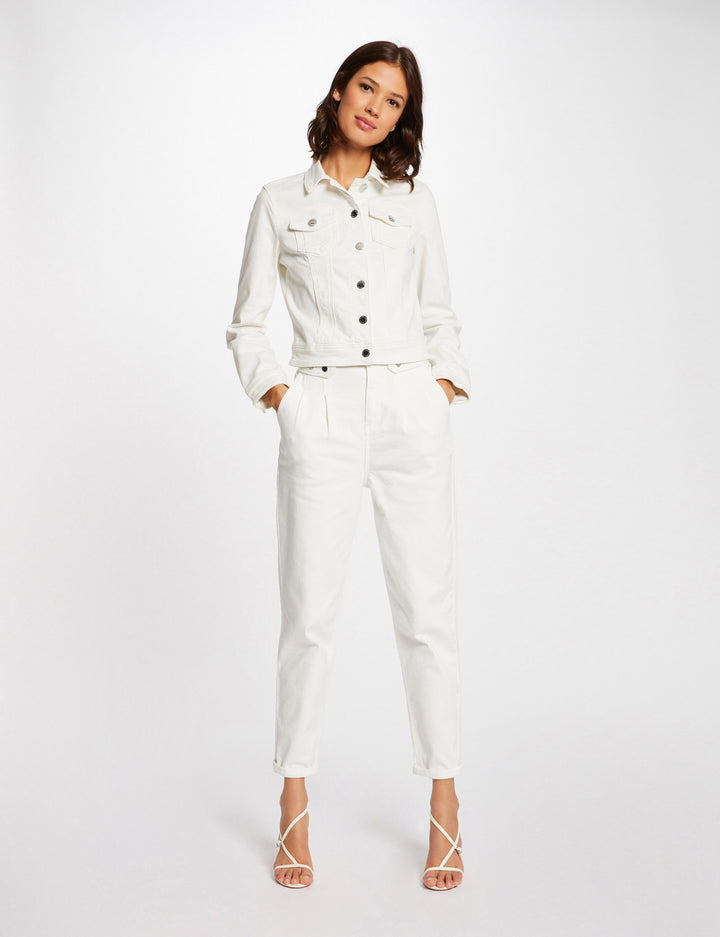 Veste droite boutonnée en jean