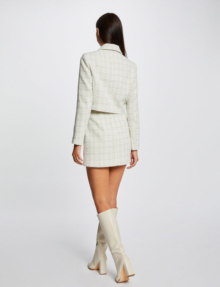 Veste droite fils métallisés