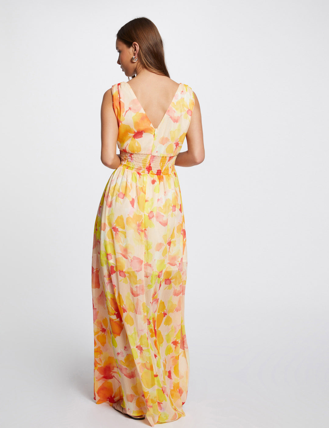 Robe longue droite imprimée