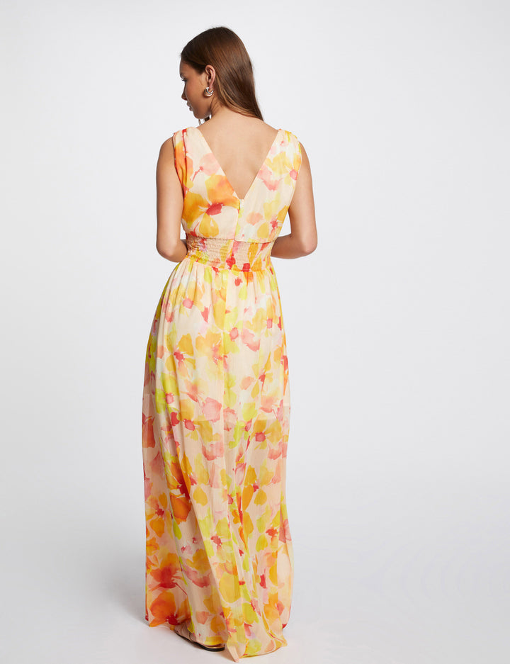 Robe longue droite imprimée