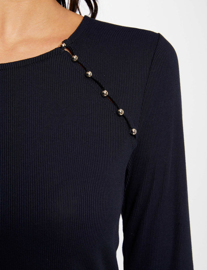T-shirt manches longues côtelé