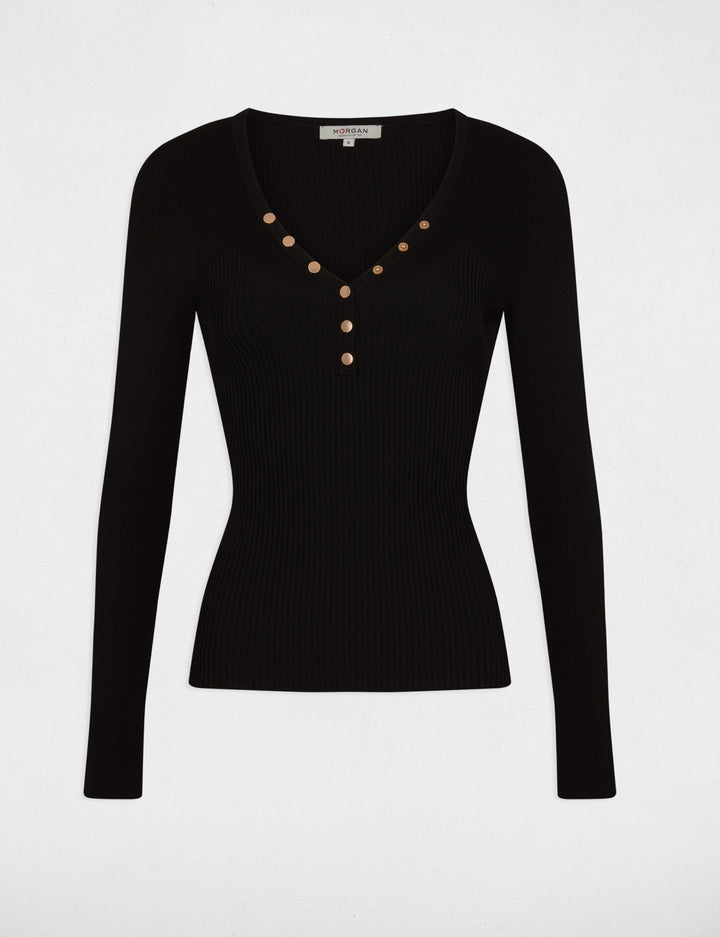 Pull manches longues avec boutons