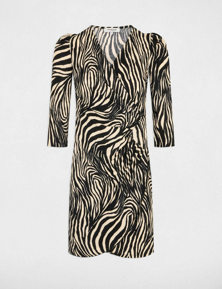 Robe courte ajustée imprimée