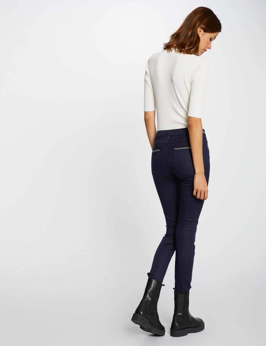 Pantalon slim enduit