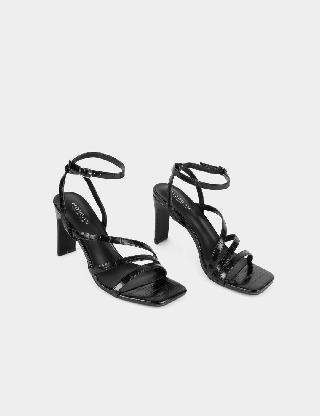 Sandales à  talons croco vernies