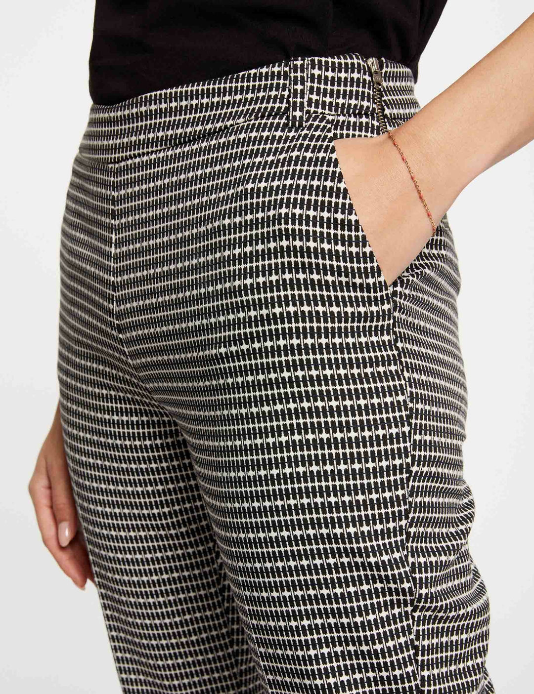 Pantalon cigarette imprimé