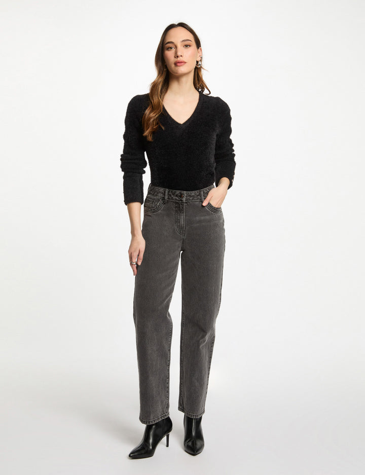 Pull manches longues maille duveteuse