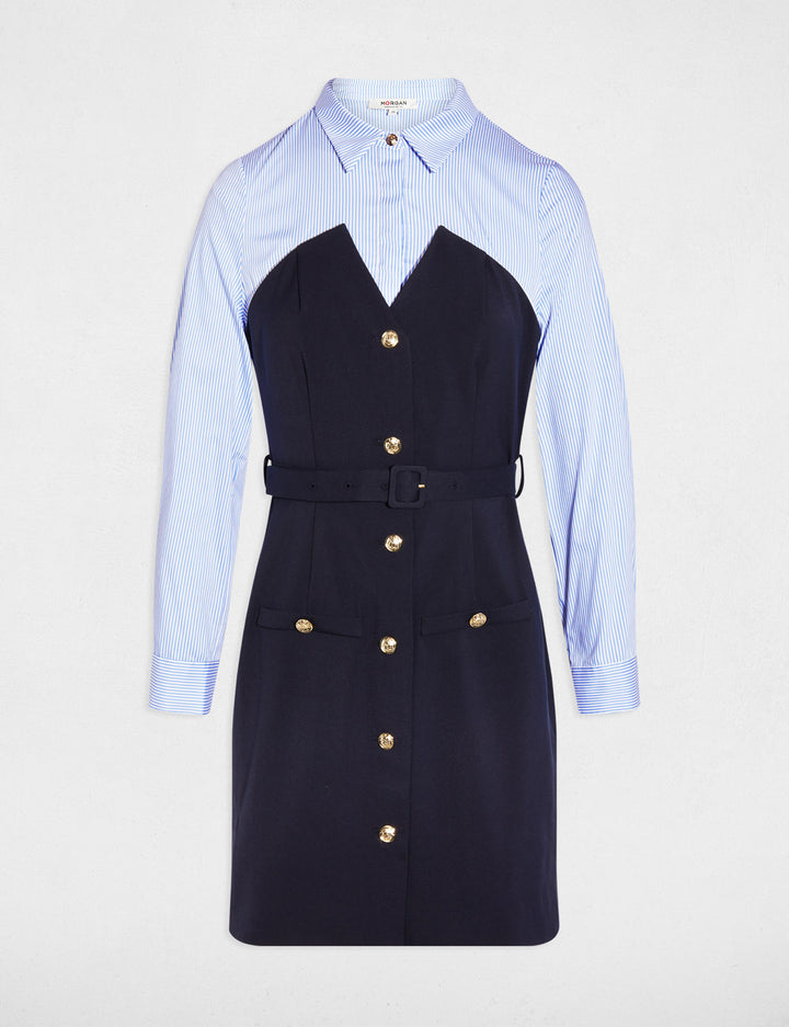 Robe courte effet 2-en-1