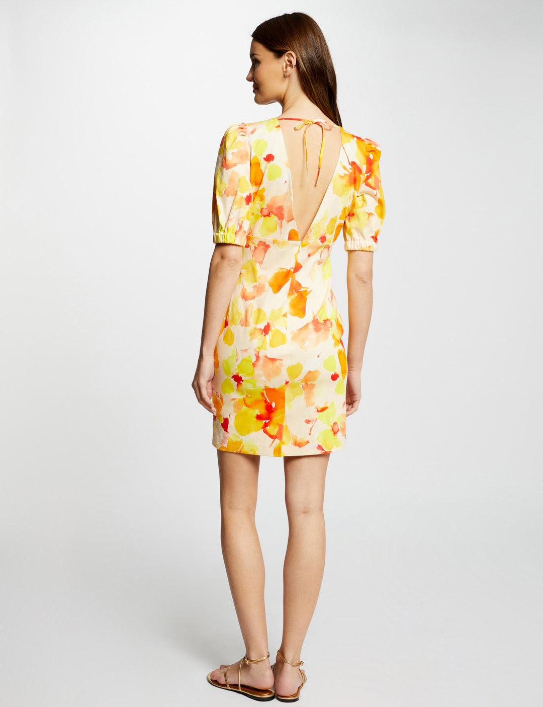 Robe courte droite imprimée