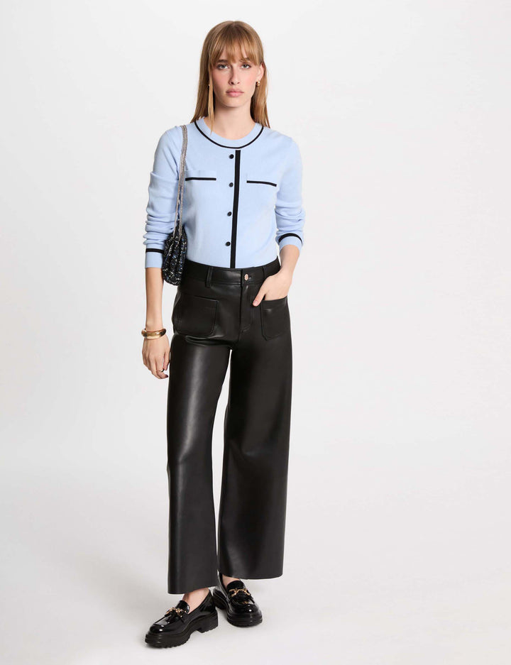Pull col rond manches longues