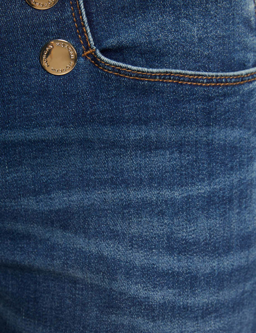 Jeans skinny 7/8ème à  pont