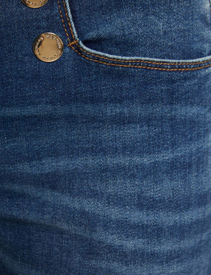 Jeans skinny 7/8ème à  pont