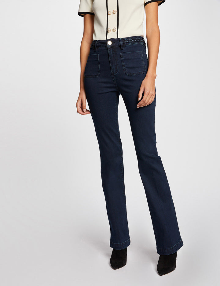 Jeans bootcut avec détails tressés