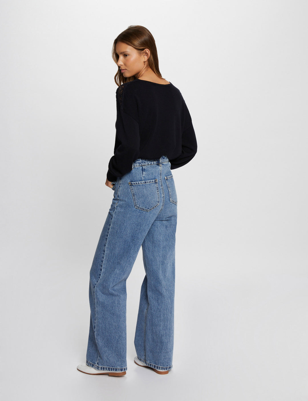 Pull col en V manches longues