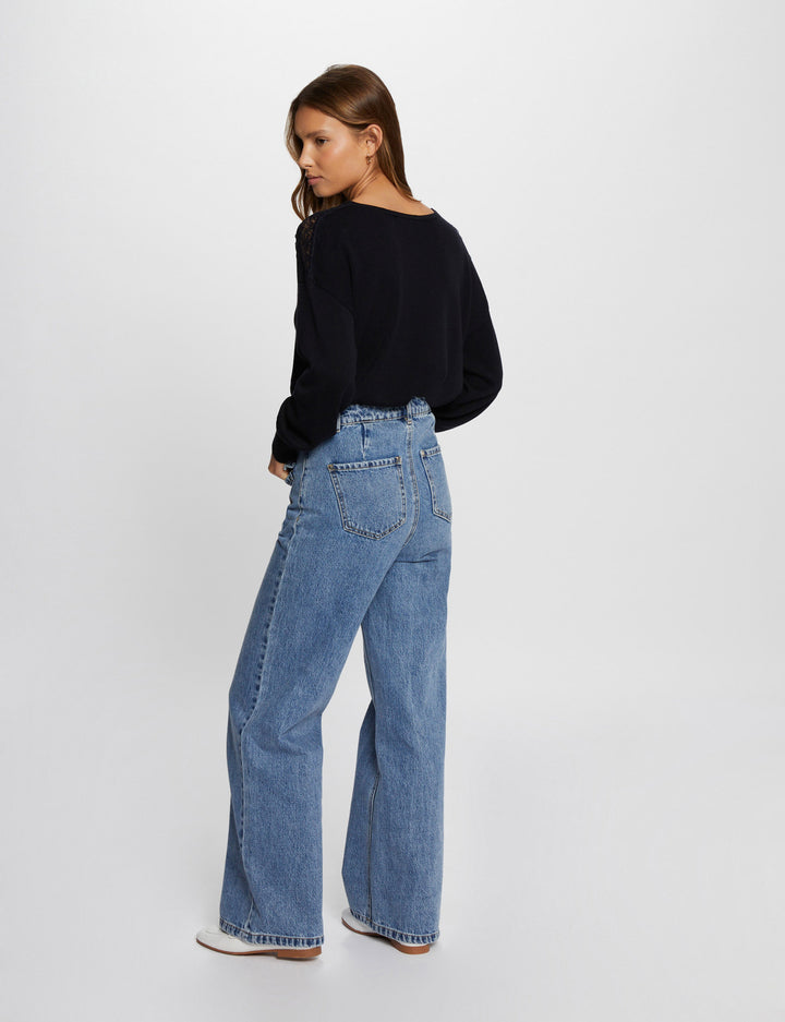 Pull col en V manches longues
