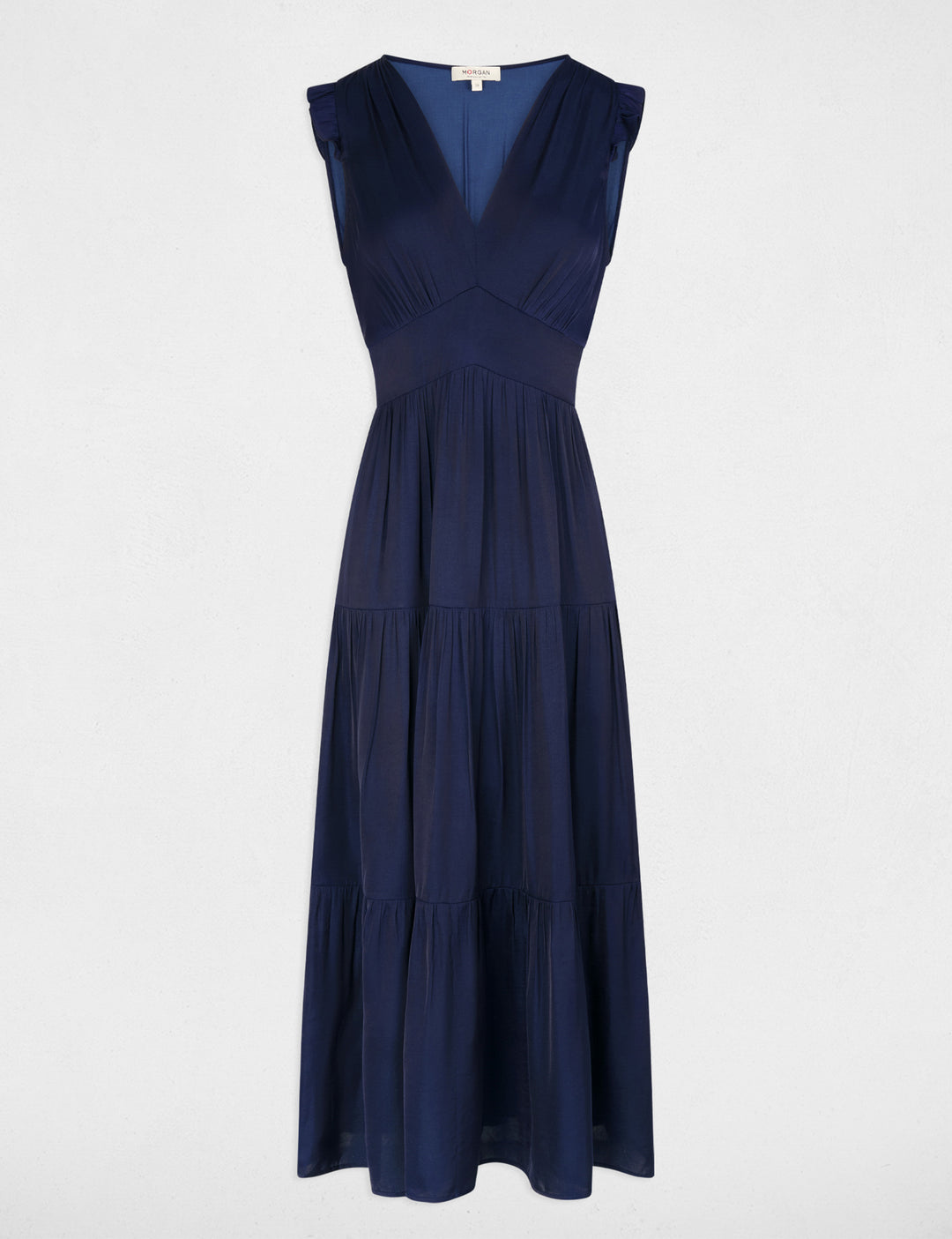 Robe longue col v