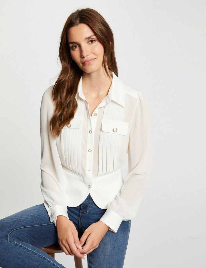Chemise manches longues avec plis