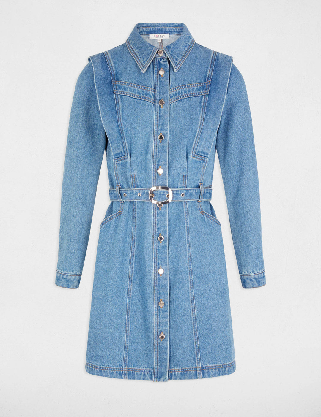 Robe ajustée boutonnée en jean