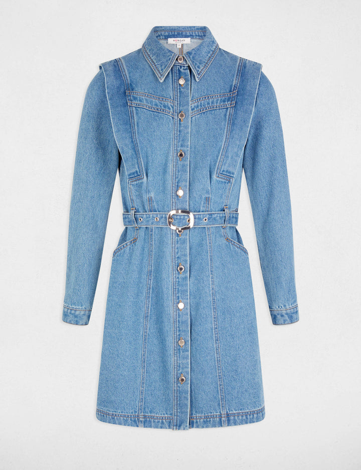 Robe ajustée boutonnée en jean