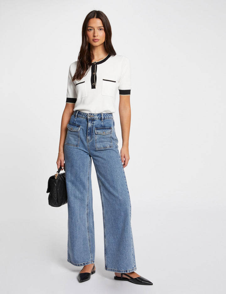 Pull manches courtes 2 poches
