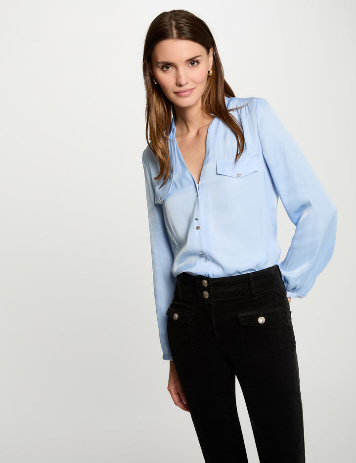 Chemise manches longues satin