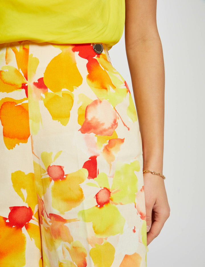 Short satin imprimé floral