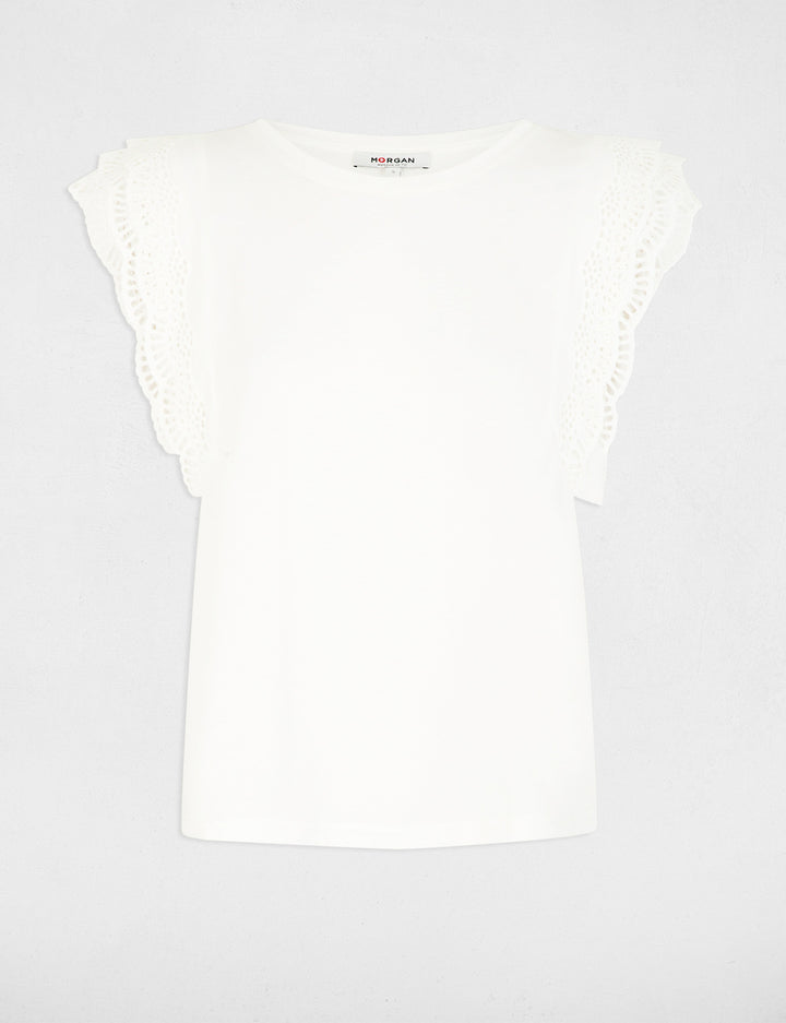 T-shirt manches dentelle
