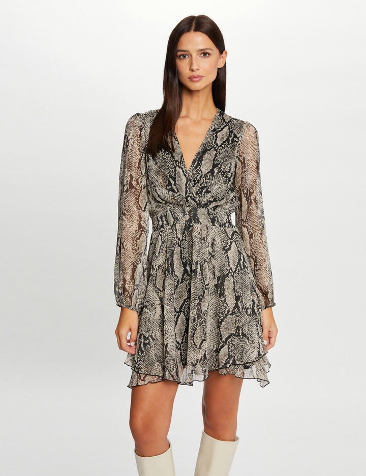 Robe évasée imprimé python
