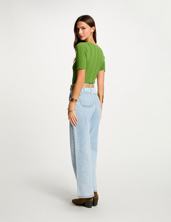 Pull manches courtes col rond