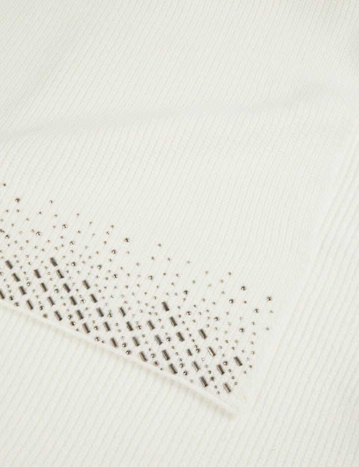 Écharpe tricotée avec strass