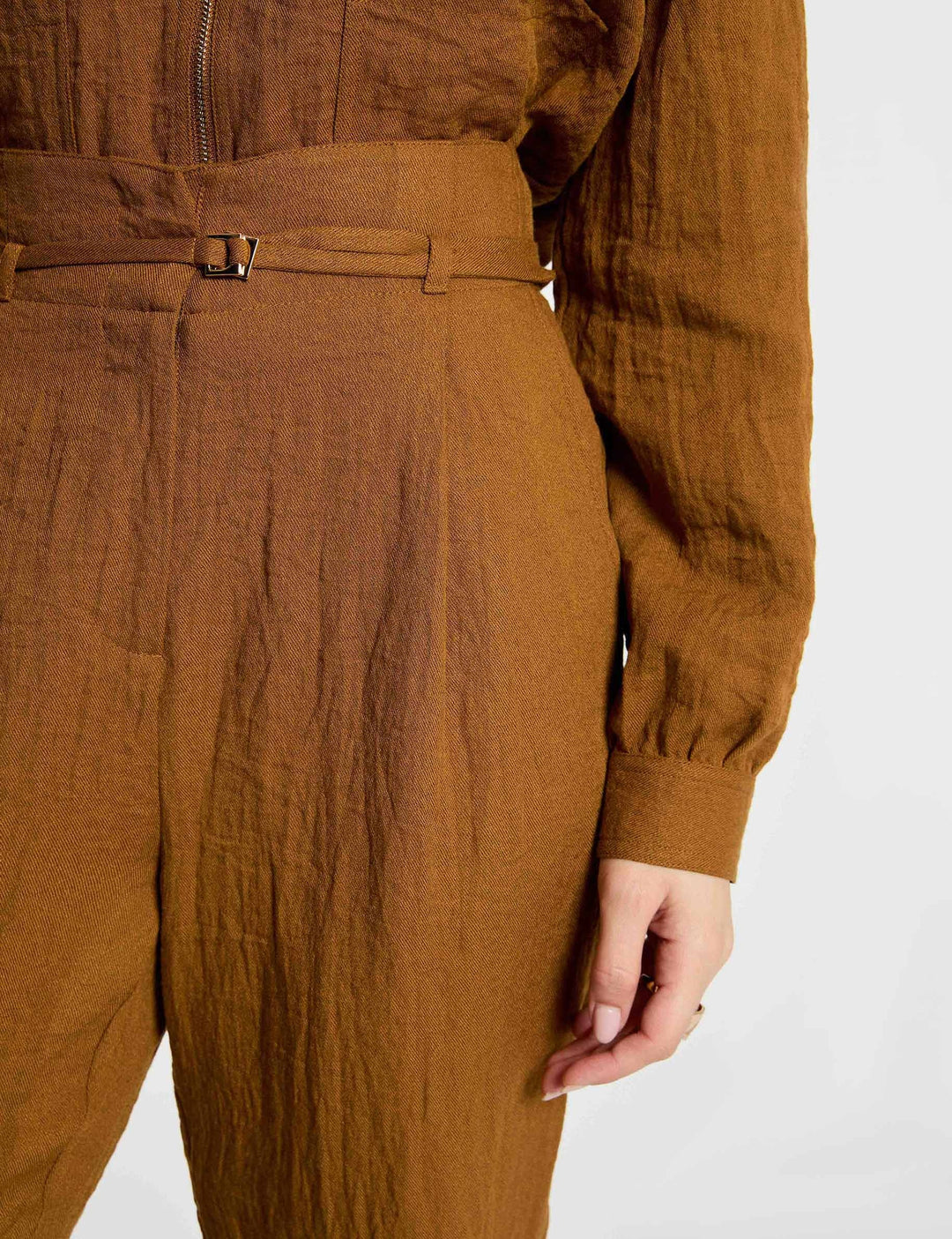 Pantalon carotte taille haute
