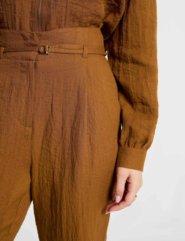Pantalon carotte taille haute