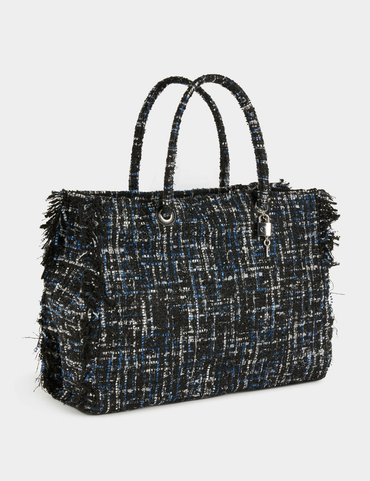 Sac cabas tweed à  franges