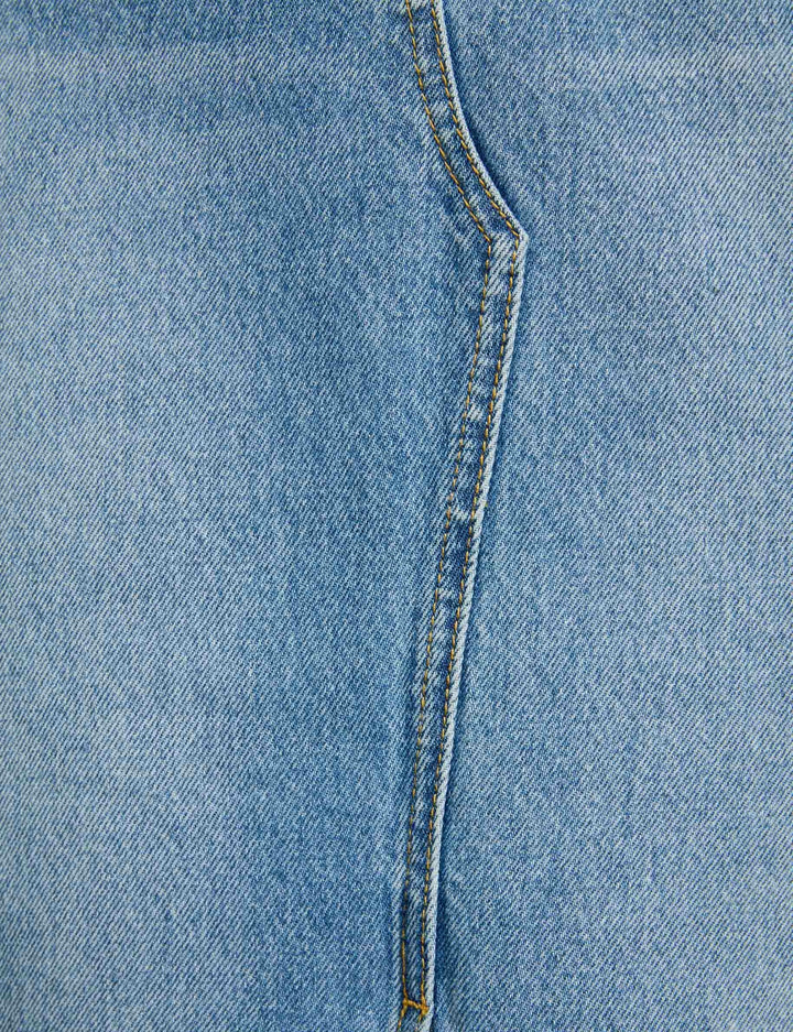 Jupe midi droite en jean