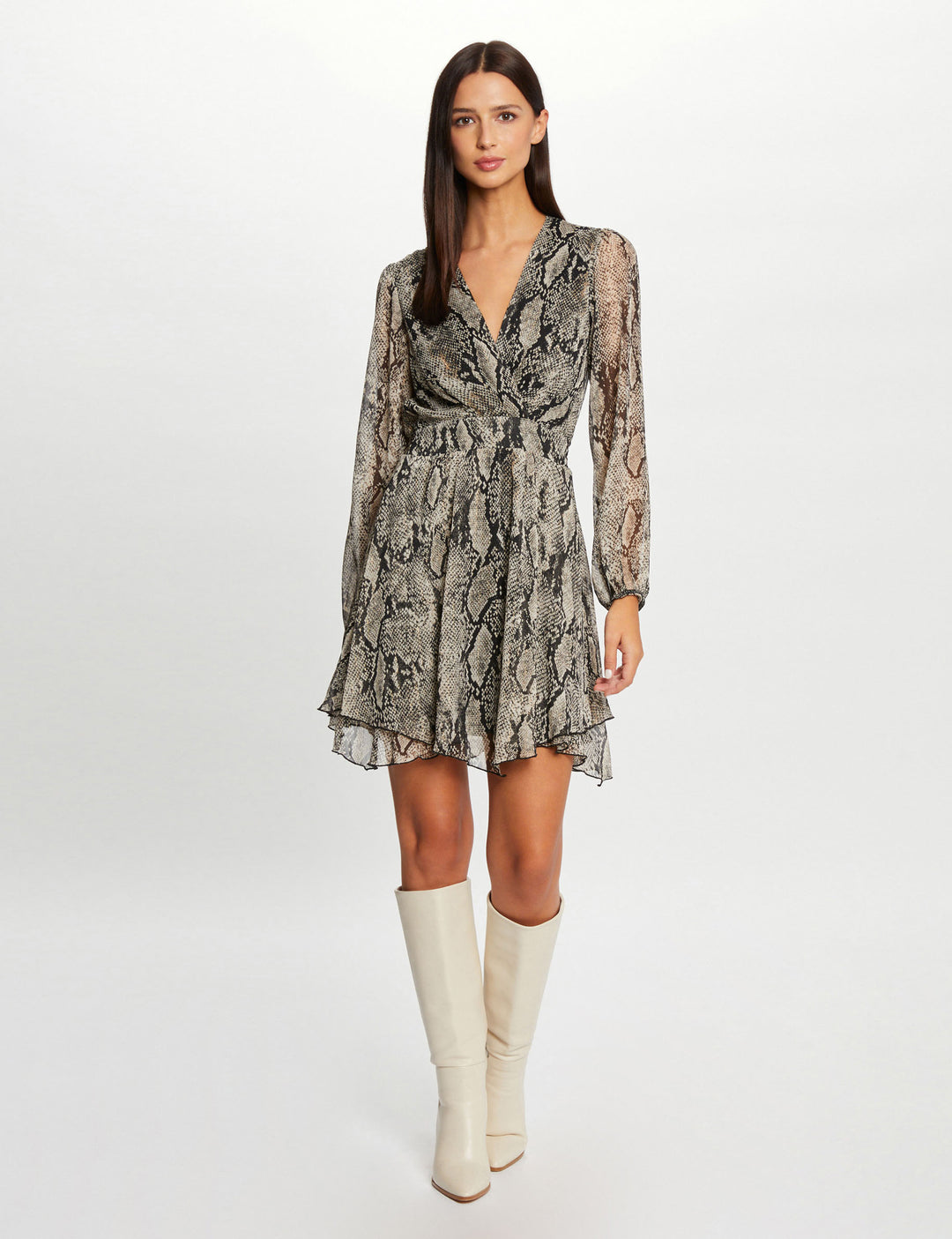 Robe évasée imprimé python