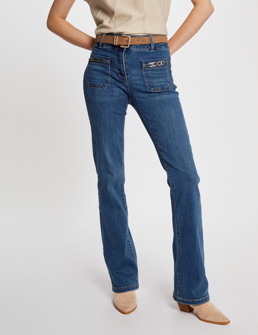 Jeans bootcut à  boucles