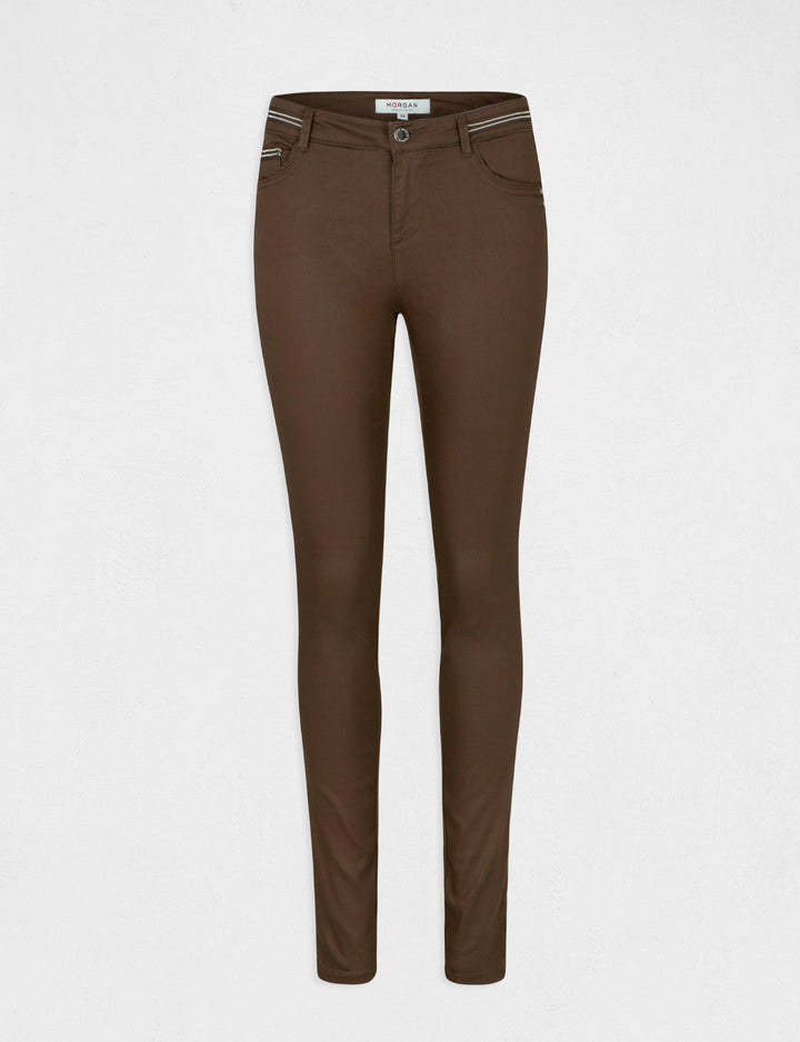 Pantalon slim enduit