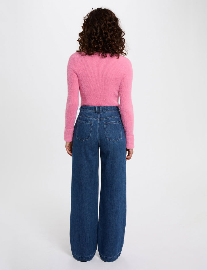 Pull manches longues maille duveteuse