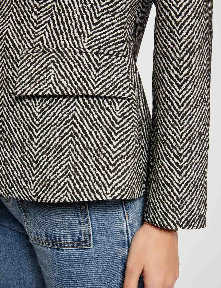 Blazer cintré imprimé chevron