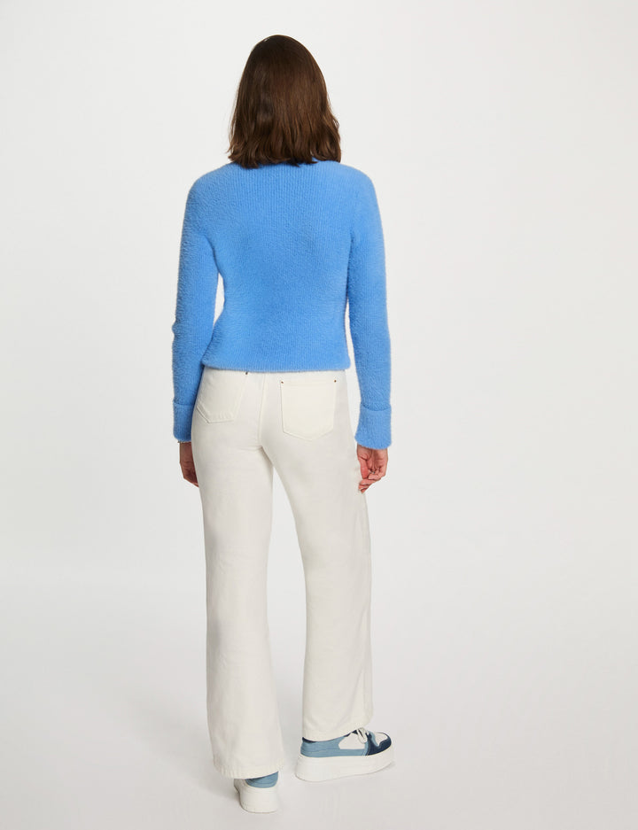 Pull manches longues maille duveteuse