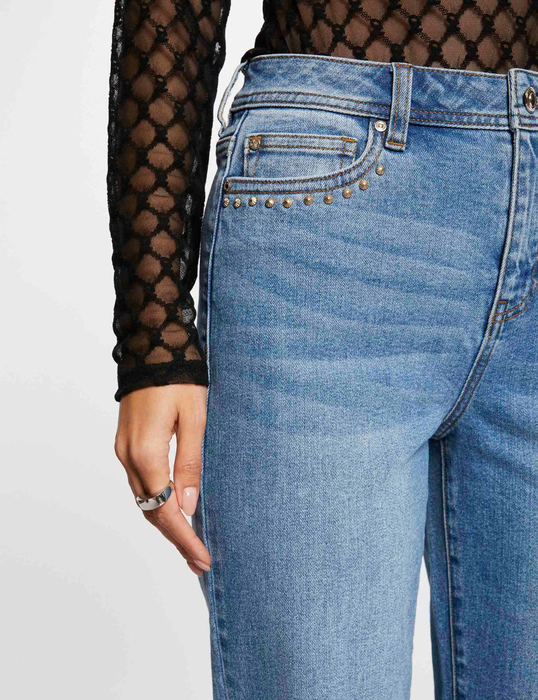 Jeans droit avec clous