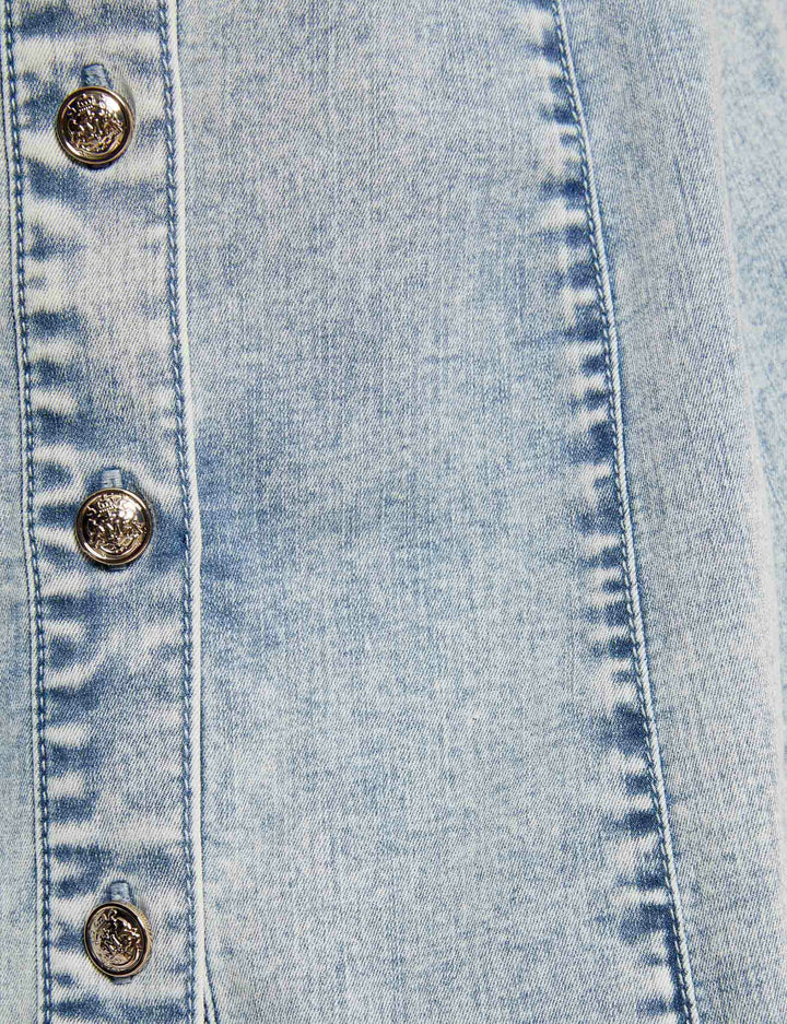 Robe courte patineuse en jean