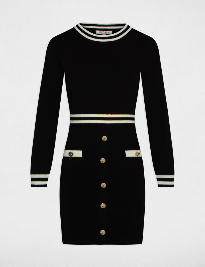 Robe pull ajustée avec boutons